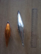 stare szklane bombki choinkowe sople 2 szt. PRL