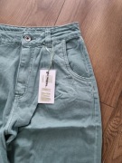 Spodnie jeansowe M'Sara balony przed kostki wysoki stan rozmiar L