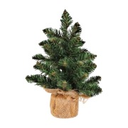 CHOINKA SZTUCZNA ZIELONA W JUCIE 35cm NA ŚWIĘTA OZDOBA