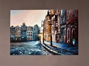 Obraz szkło "O świcie na rynku" Ewa Piosik 30x40  