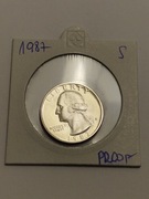 Moneta USA 1/4 dolara 1987r. S - Ćwierćdolarówka Waszyngtona - Rzadka