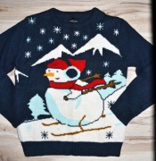 360* Świąteczny sweter bałwan 7/8 lat_ 122/128 cm