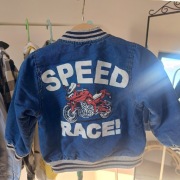 Kurtka katana jeansowa z futerkiem bomberka 92 motorem niebieska ocieplana