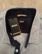 Koszula BOSS slim fit  w paski granatowo-białe rozmiar L Granatowy 