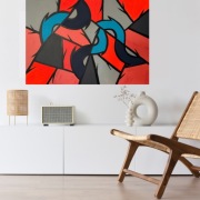 Obraz "poszarpany witraż" 70x100 cm - akryl na płótnie