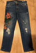 Jeansy ZARA kwiaty nowe r. 36