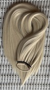 Naturalny blond ( chłodny odcień ) kucyk na gumce, kitka, treska 126 gram!