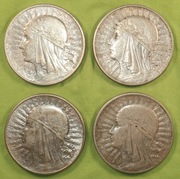 10 zł Głowa Kobiety Jadwiga 1932 (bzm)– 4 szt.