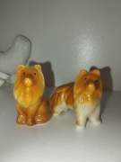 dwie figurki collie owczarek szkocki / owczarek szetlandzki sheltie 