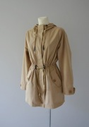 Reserved beżowa kurtka parka z kapturem camel 36 S