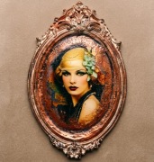 Kolekcja Art Déco 1 portret + 3 mini portrety unikat rękodzieło