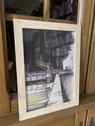 Obraz w ramie z widokiem na Paryz