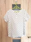 Biała bluzka w czarne kropki na krótki rękaw rozmiar xxl/xxxl
