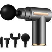 Mini Pistolet do Masażu 6 Poziomów  4 Głowice  USB  Cichy & Mocny 
