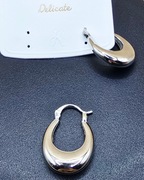 Kolczyki stal chirurgiczna zaokrąglone z połyskiem [K018]