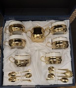 Serwis kawowy dla 6 osób Chinelli pozłacany