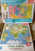 Puzzle edukacyjne. Mapa Polski i Mapa Świata 