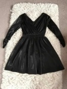 Czarna sukienka studiówka balowa połyskująca elegancka sylwester