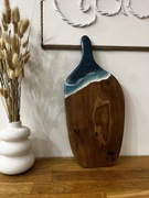 Deska do serwowania drewniana żywica rękodzieło prezent