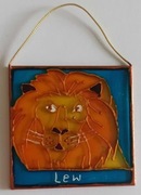 witraż lew - kolorowa zawieszka wielkość 6,3 x 6 cm obrazek do