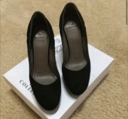 Buty na obcasie Versace naturalna skóra zamsz