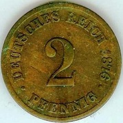 2 PFENNIG 1876 B - piękny stan !!!