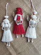 Aniołki zawieszki na choinkę prezent mikołajkowy Makrama święta 