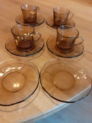 duralex 4 filiżanki + talerzyki 6sztdo espresso Pewex PRL