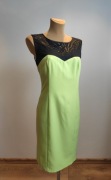 Dopasowana limonkowa sukienka do kolan M
