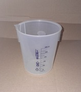 Zlewka PP skala niebieska z wylewem plastikowa 600 ml