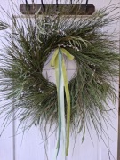 Wielkanocny wianek wieniec boho 80 cm zielone żywe gałązki i eukaliptus