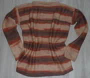 SWETER PASKI ręcznie robiony na drutach 36/38 S/M