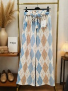 Spodnie długie szwedy szerokie romby włoskie niebieski 