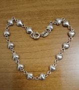 Srebrna bransoletka dla dziewczynki w serduszka próba 925 długość 18 cm