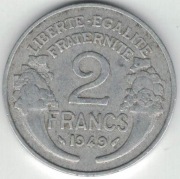 Francja Republika 2 franki francs 1949 nr 1