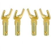 Wtyk głośnikowy widełki pozłacany 24K ( Nakamichi Melodika )