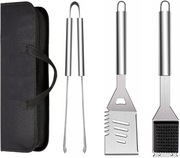 Zestaw do grilla Przybory do grillowania szpatułka szczypce i szczotka