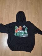 Czarna bluza z kapturem Hoodie Świąteczna Skrzat Gnom XL !