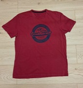Bordowa koszulka turystyczna z nadrukiem
