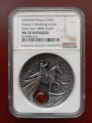 50 zł „100-lecie Zaślubin Polski z Bałtykiem” 2020 – NGC MS70 !!!