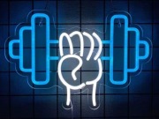 NEON  SIŁOWNIA SZTANGA SZYLD FITNESS GYM LAMPKA NOENOWA LED USB BICEPS 