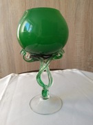 Krosno Makora zielony kielich PRL szmaragdowy 