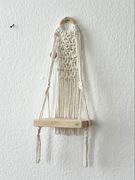 Wisząca półka makrama na kółku boho 47cm