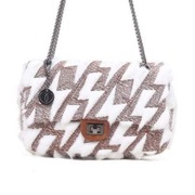 Włoska torebka z futerkiem brązowa MISSUMI