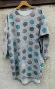 Luźna asymetryczna tunika w duże kropki, oversize 44/46