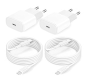 2x Ładowarka Z Kablem 2/1m do Telefonów Iphone 20W