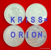 10 Marek -1972 -J,G,D,F -Niemcy -Olimpiada Monachium -Zestaw -Srebro 