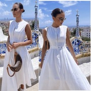 ZARA sukienka ecru o asymetrycznej długości, S