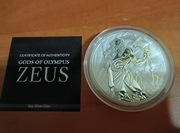 Srebrna moneta kolekcjonerska Zeus – Bogowie Olimpu – 5oz .999 certyfikat