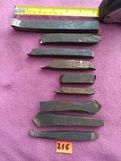 216. Zestaw 9 noży tokarskich stal szybkotnąca, stalka